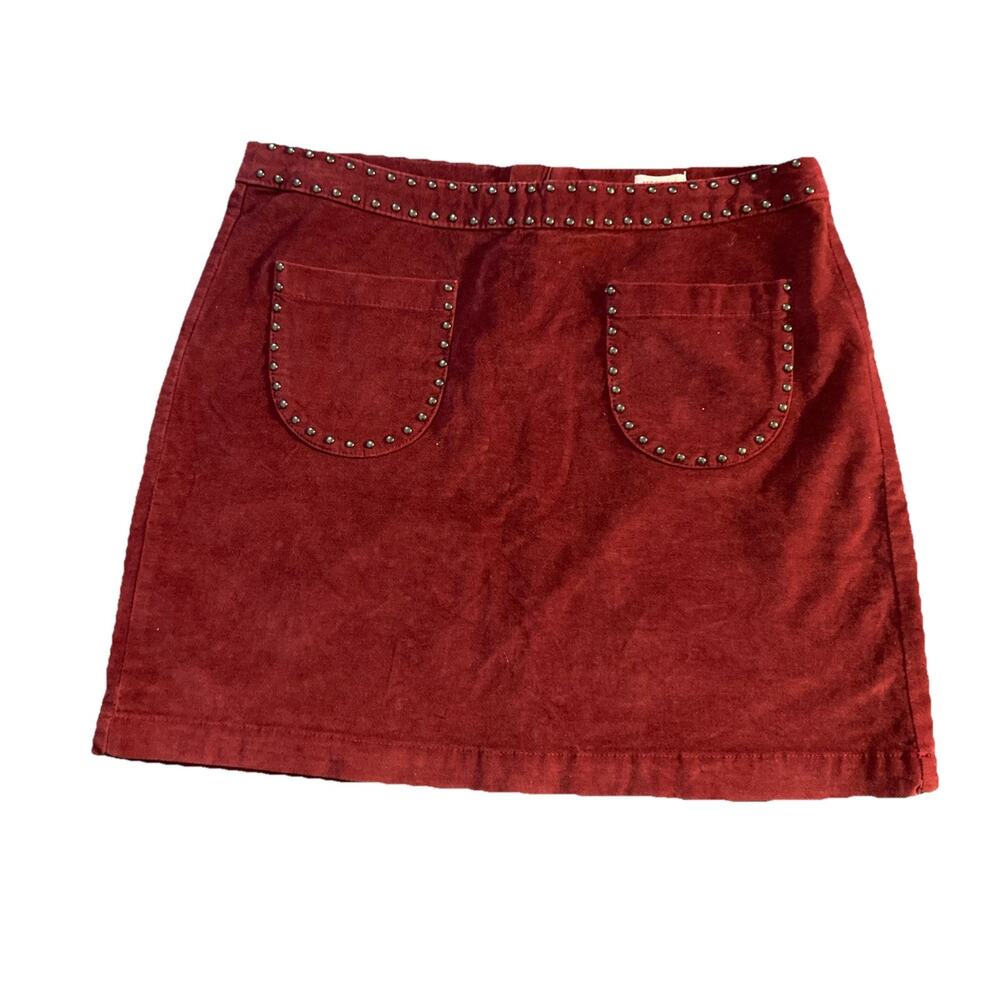Vintage Studded Mini Skirt 10 Burgundy Y2K Chic Grunge Skater 80’s Rock Mossimo